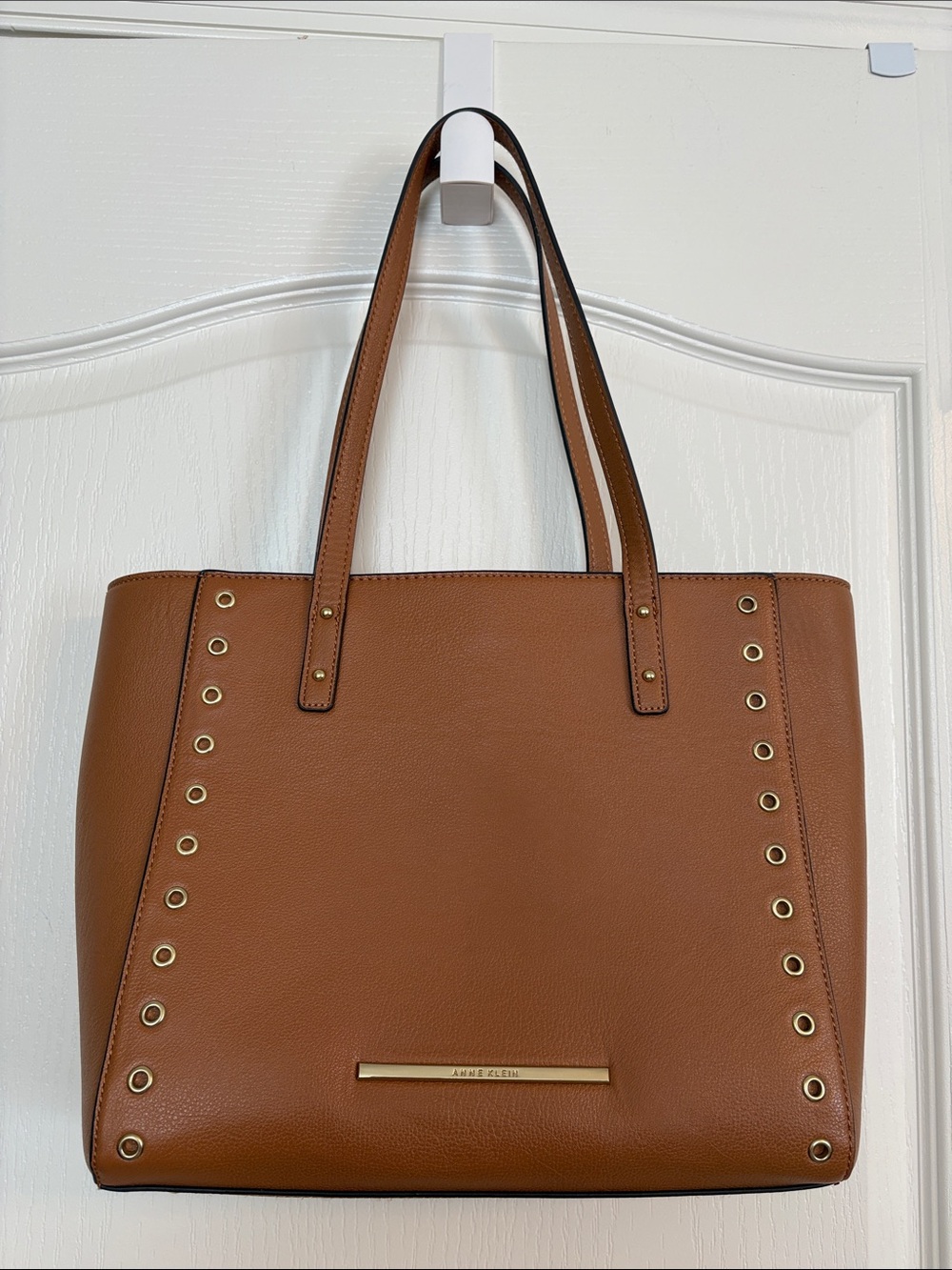 Anne Klein Tan Tote with Gold Hardware